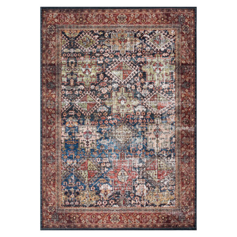 Vloerkleed Ispahan Bordeaux Marineblauw Vintage