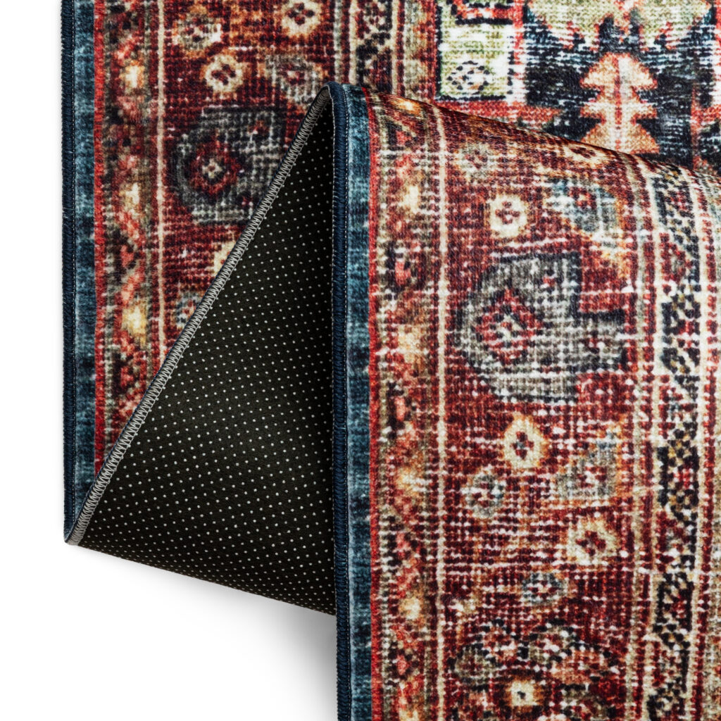 Vloerkleed Ispahan Bordeaux Marineblauw Vintage