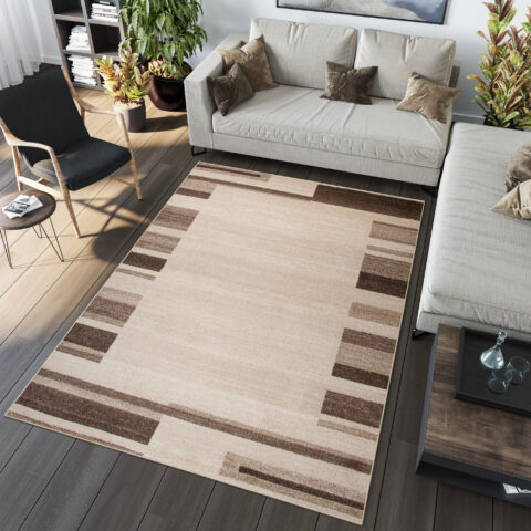 Vloerkleed Sari Beige Bruin Rand