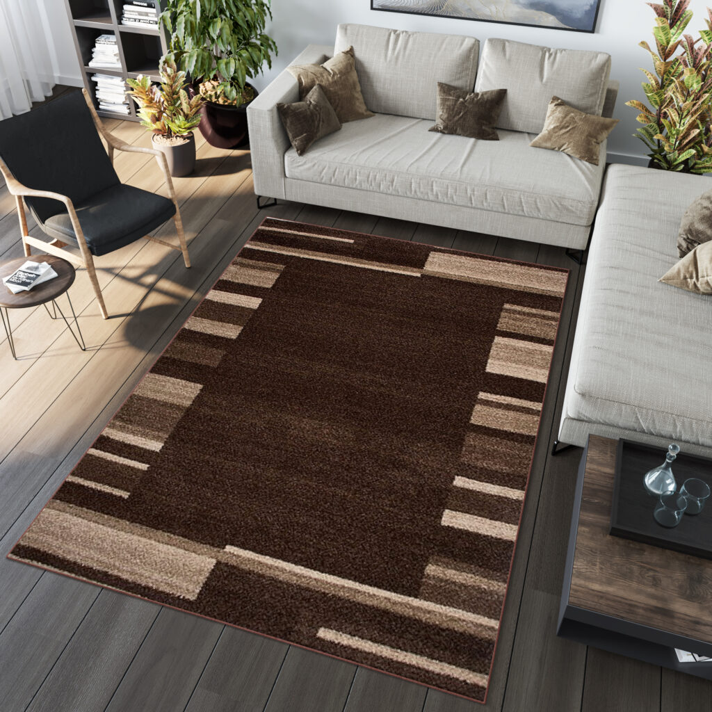 Vloerkleed Sari Donker Bruin Rand