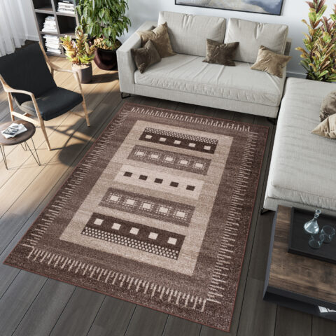 Vloerkleed Sari Bruin Etnisch Rand