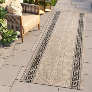 Loper Melissa Bruin Zwart Zigzag Indoor Outdoor