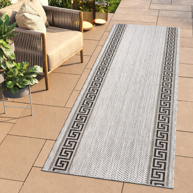 Loper Melissa Grijs Zwart Zigzag Indoor Outdoor