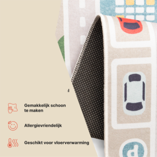 Kindertapijt Joy Beige Stad Antislip