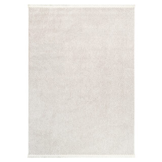 Vloerkleed Agra Beige met Witte Franjes