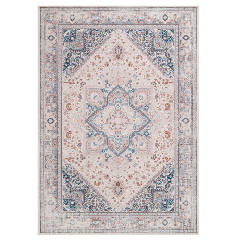 Vloerkleed Nora Crème Blauw Antislip