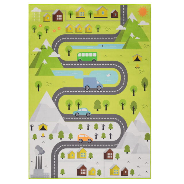 Kindertapijt Joy Groen Straat Antislip
