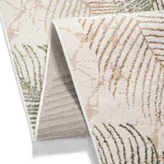 Loper Crystal Beige Groen Bladeren