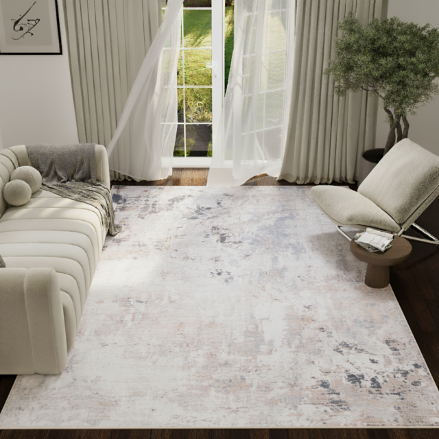 Vloerkleed Ash Grijs Beige Gemêleerd Antislip