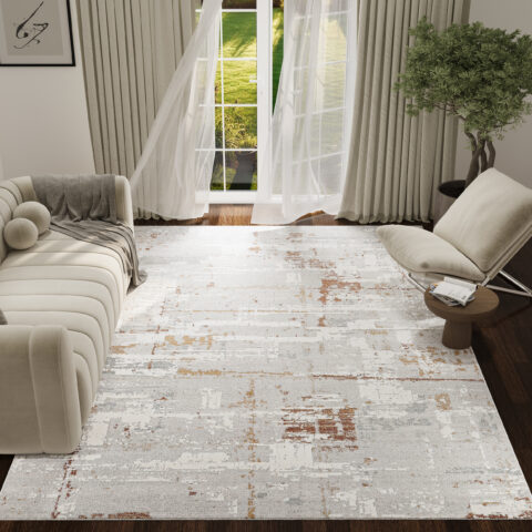 Vloerkleed Trend Grijs Roest Abstract