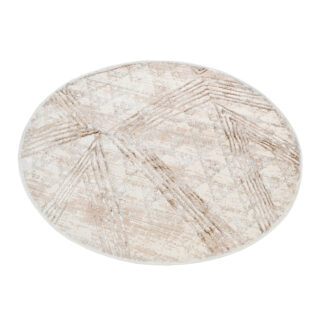 Vloerkleed Crystal Rond Cream Bruin Gevlekte Lijnen