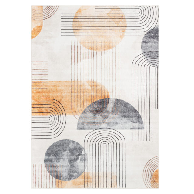 Vloerkleed Venezia Crème Oranje Geometrisch
