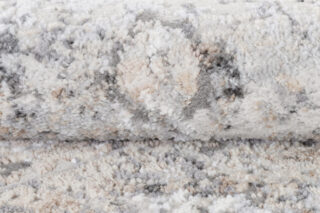 Vloerkleed Valley Rond Grijs Beige Ornamenten Frame