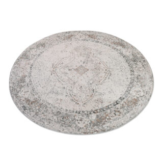 Vloerkleed Valley Rond Grijs Ornamenten Vintage