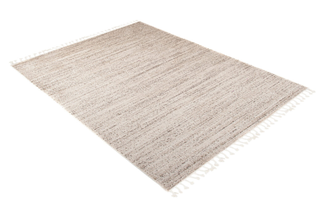 Vloerkleed Sari met Franjes Donker Crème