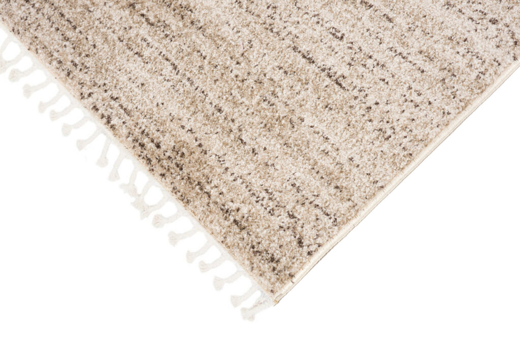 Vloerkleed Sari met Franjes Donker Crème