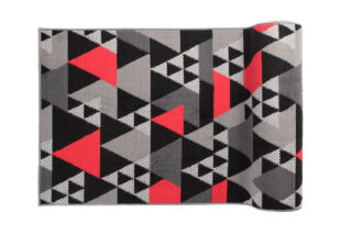 Loper Maya Grijs Rood Geometrisch Driehoeken