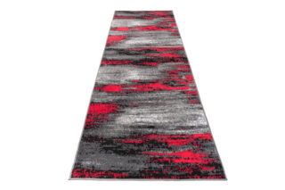 Loper Maya Grijs Zwart Rood Abstract