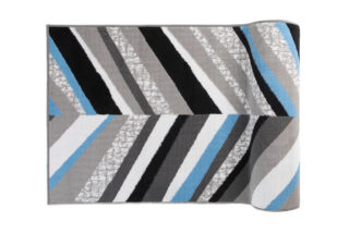Loper Maya Grijs Blauw Geometrisch Lijnen