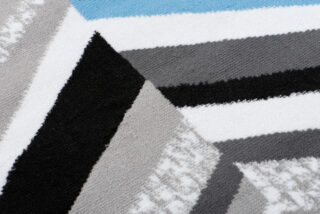 Loper Maya Grijs Blauw Geometrisch Lijnen