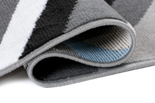 Loper Maya Grijs Blauw Geometrisch Lijnen