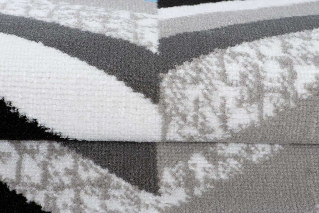 Loper Maya Grijs Blauw Geometrisch Lijnen