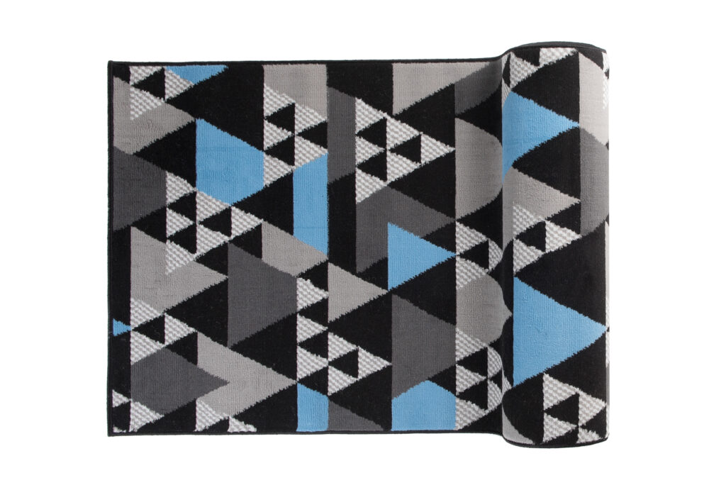 Loper Maya Grijs Blauw Geometrisch Driehoeken