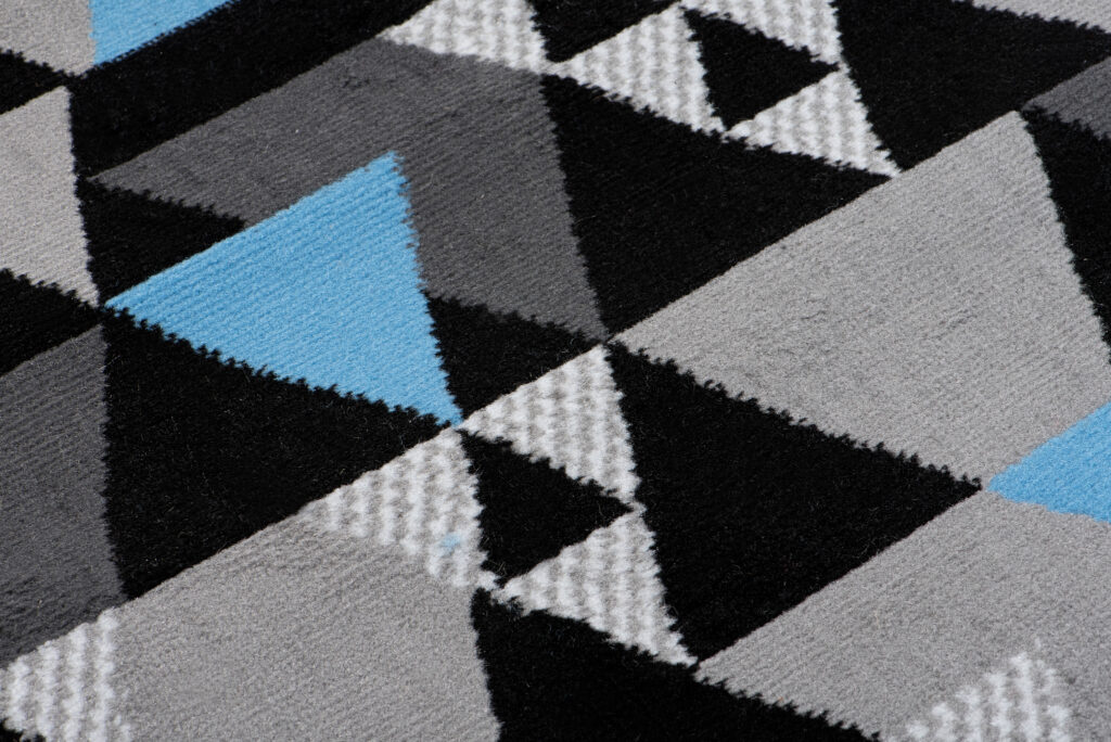 Loper Maya Grijs Blauw Geometrisch Driehoeken