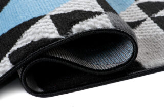 Loper Maya Grijs Blauw Geometrisch Driehoeken
