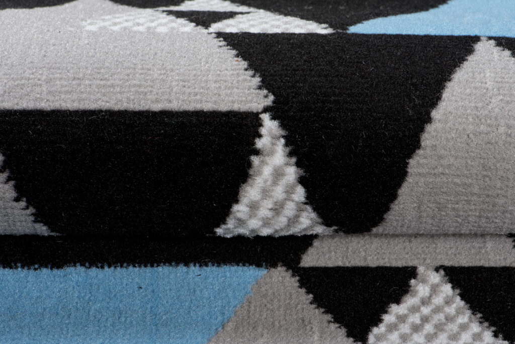 Loper Maya Grijs Blauw Geometrisch Driehoeken