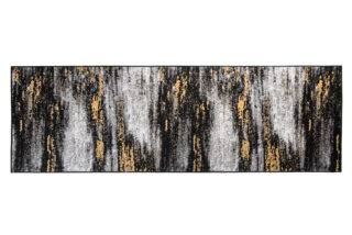 Loper Maya Grijs Zwart Geel Abstract