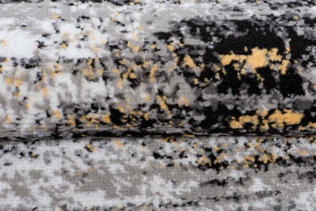 Loper Maya Grijs Zwart Geel Abstract