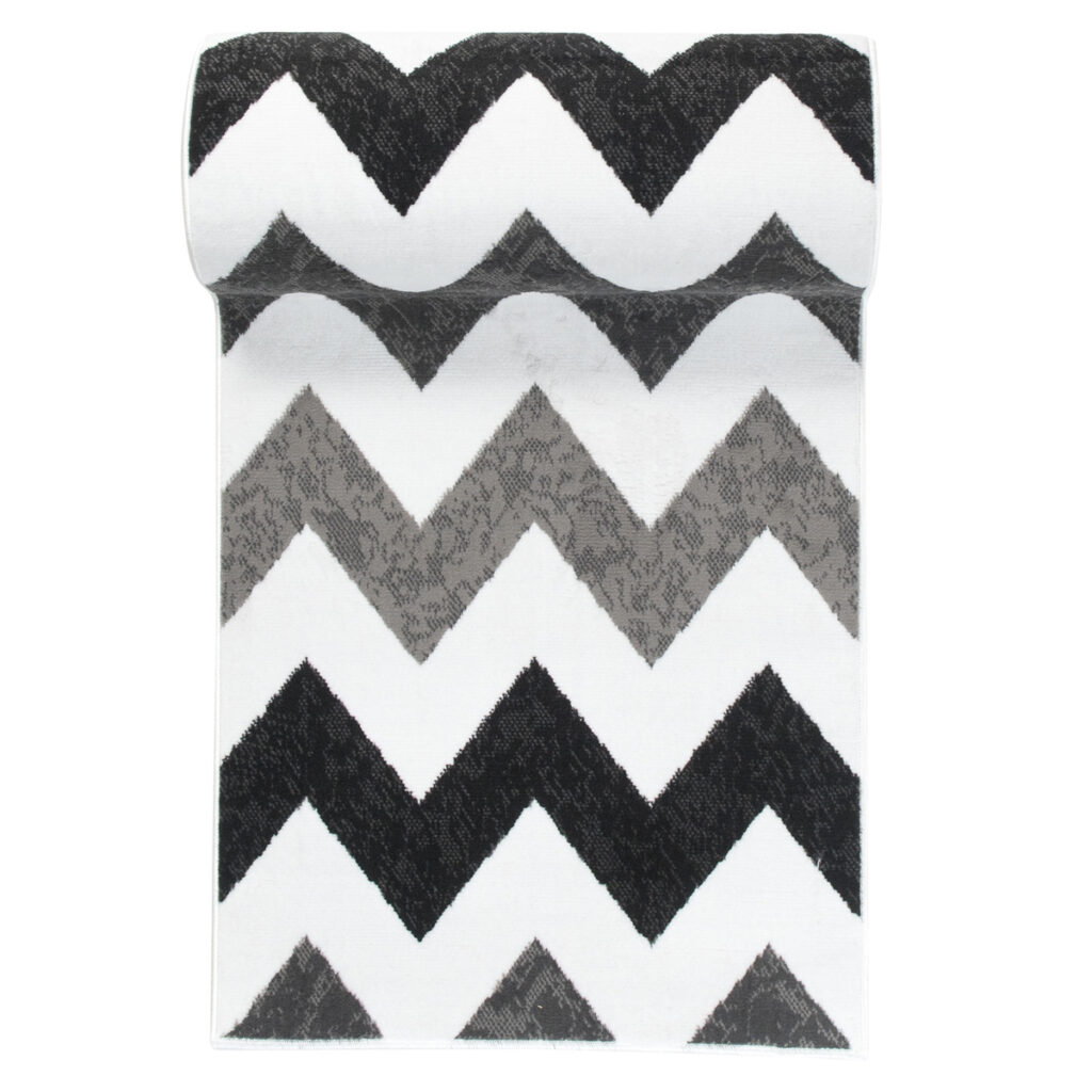 Loper Maya Grijs Zwart Geometrisch Zigzag