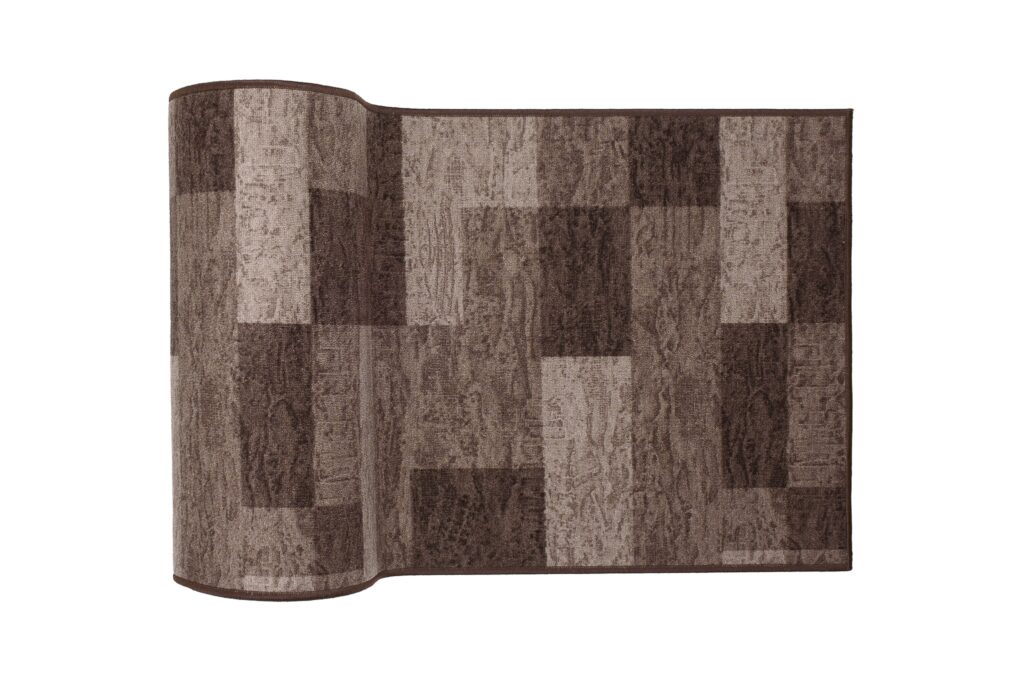 Loper Antislip Bruin Geometrisch