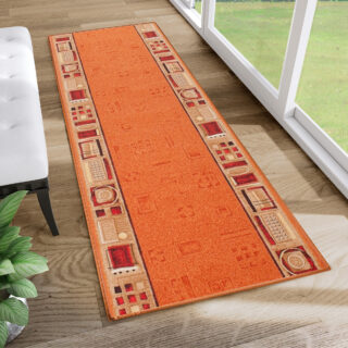 Loper Antislip Oranje Rand