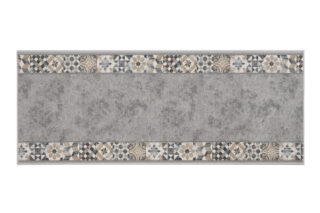 Loper Antislip Grijs Mozaïek