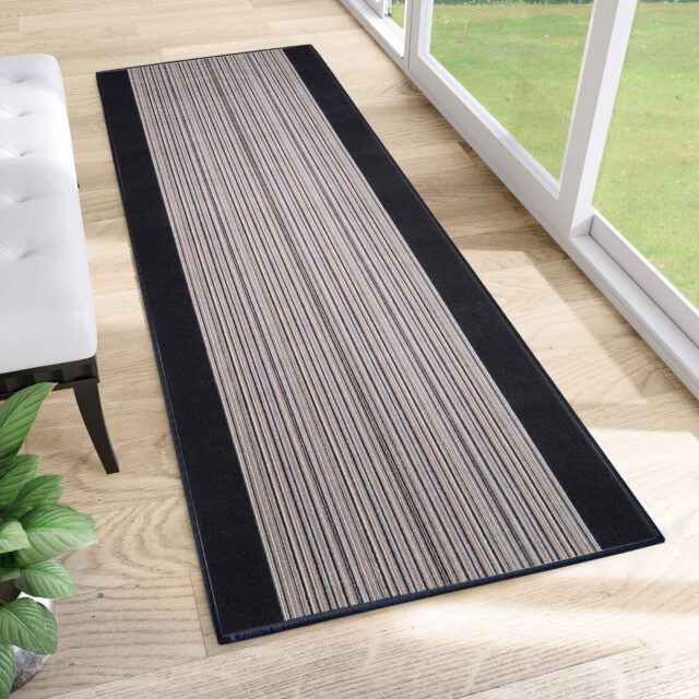 Loper Antislip Grijs Strepen