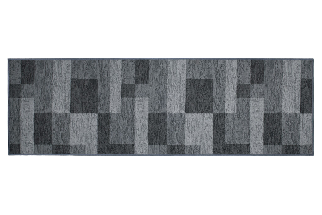Loper Antislip Grijs Geometrisch