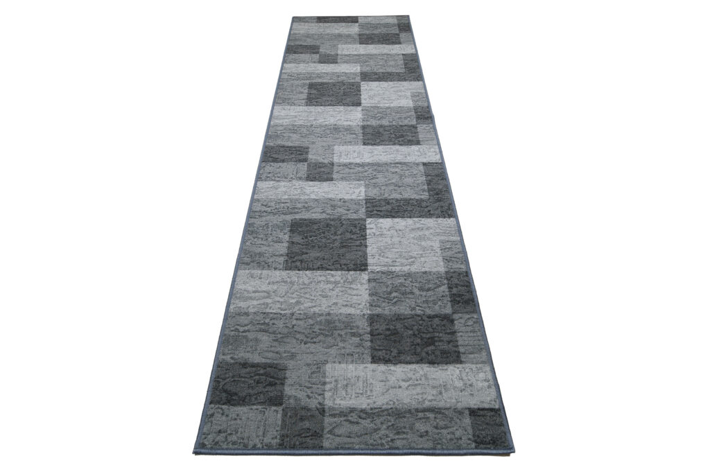 Loper Antislip Grijs Geometrisch