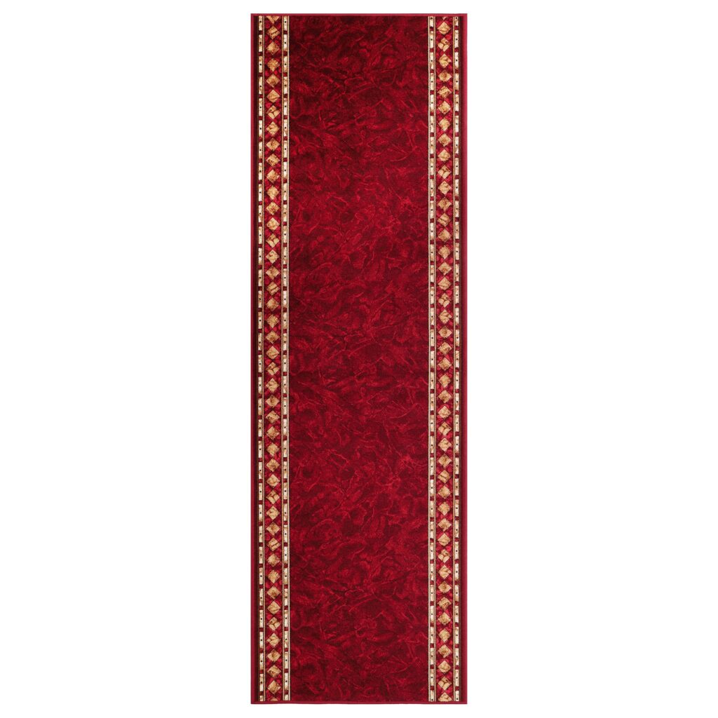 Loper Antislip Bordeaux Ornamenten