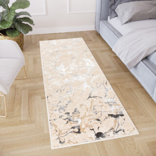 Loper Crystal Beige Grijs Abstract