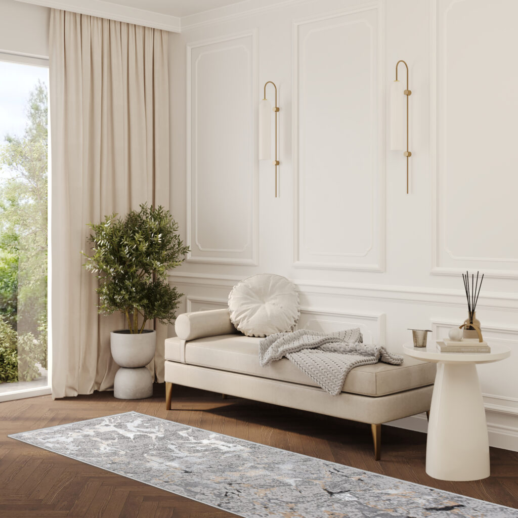 Loper Crystal Grijs Beige Abstract