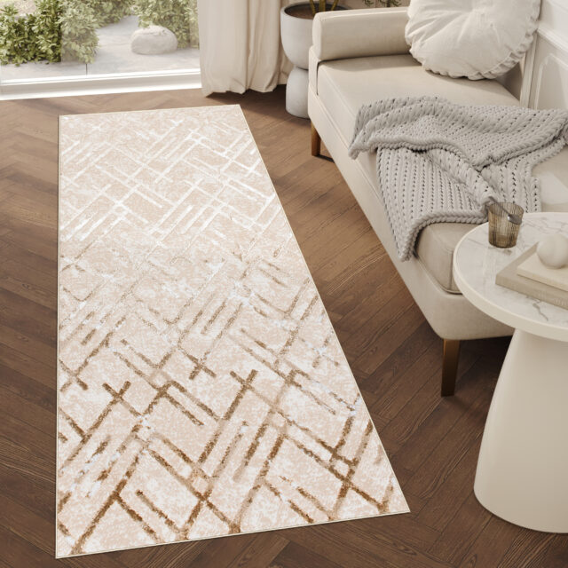 Loper Crystal Beige Bruin Ruiten