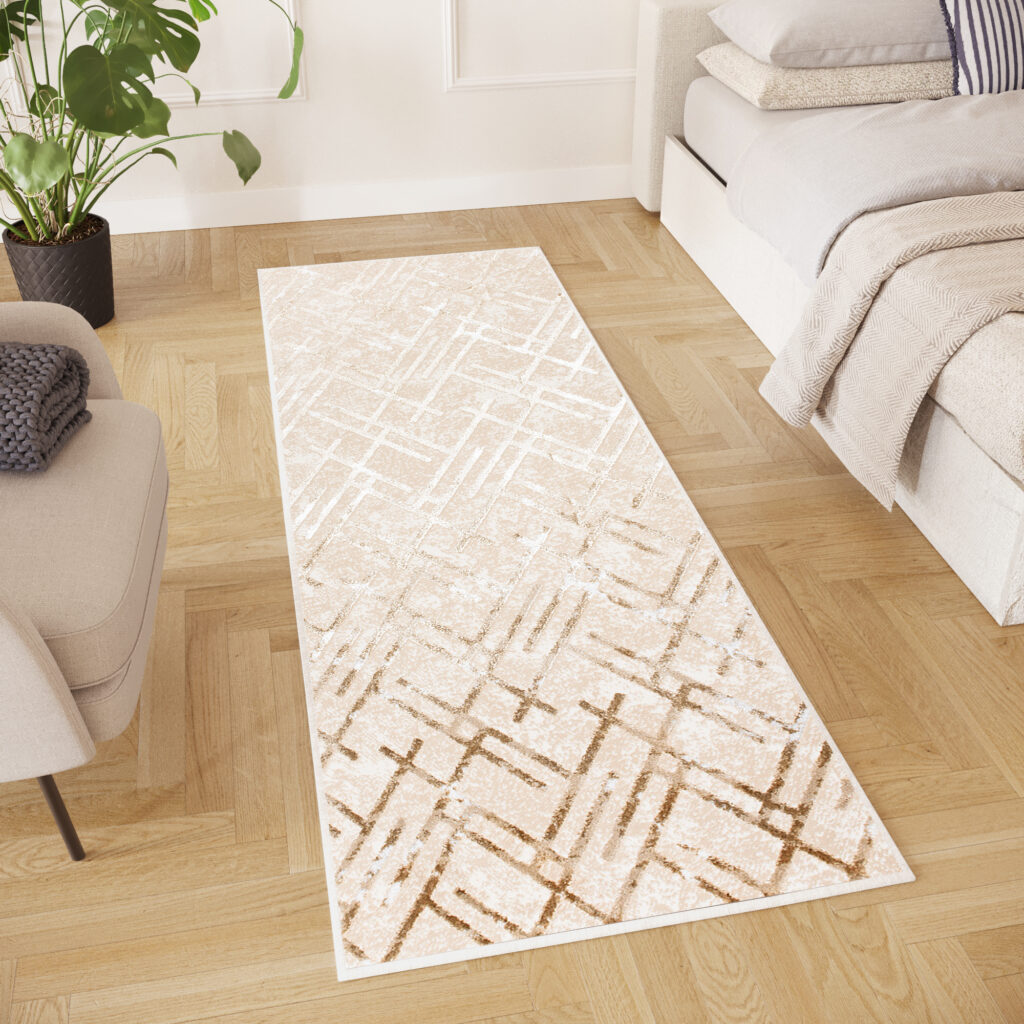 Loper Crystal Beige Bruin Ruiten