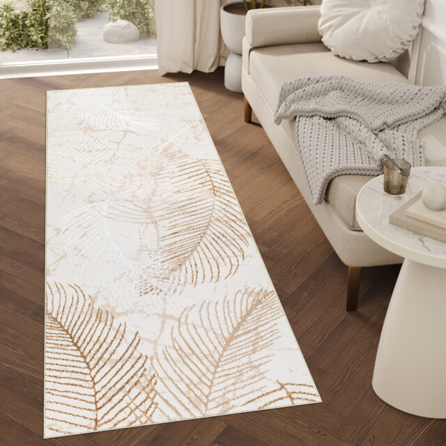 Loper Crystal Beige Bladeren