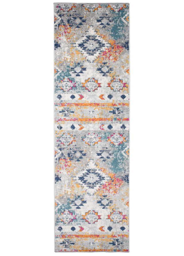 Loper Lazur Grijs Veelkleurig Boho