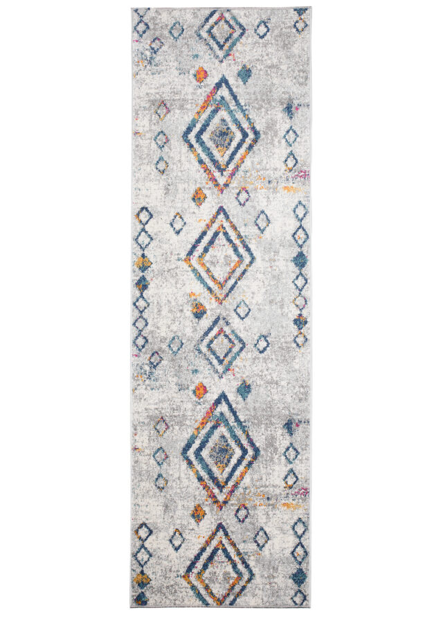 Loper Lazur Grijs Geometrisch