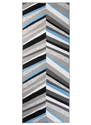 Loper Maya Grijs Blauw Geometrisch Lijnen