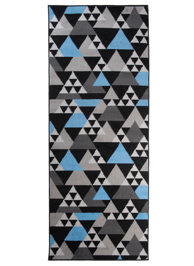 Loper Maya Grijs Blauw Geometrisch Driehoeken