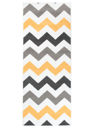 Loper Maya Grijs Geel Geometrisch Zigzag